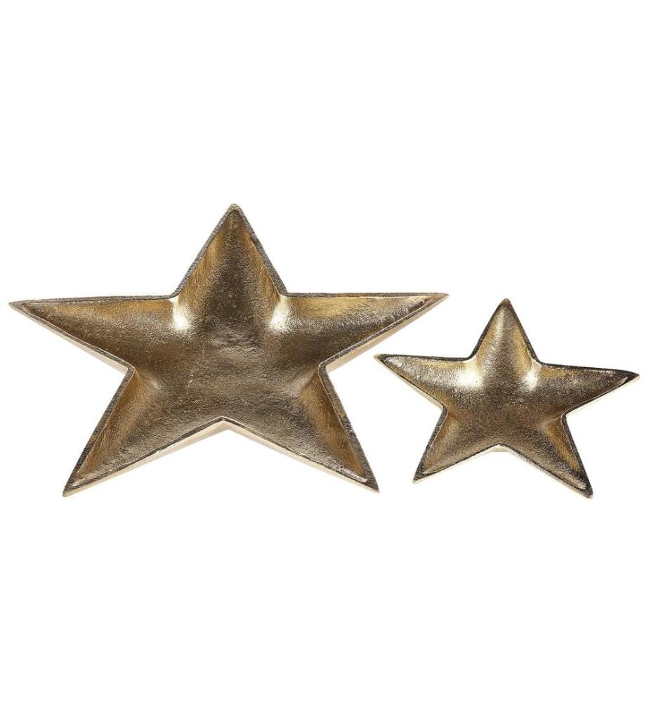 Lot de 2 boîtes à bibelots Étoile BANTEN Métal Doré
