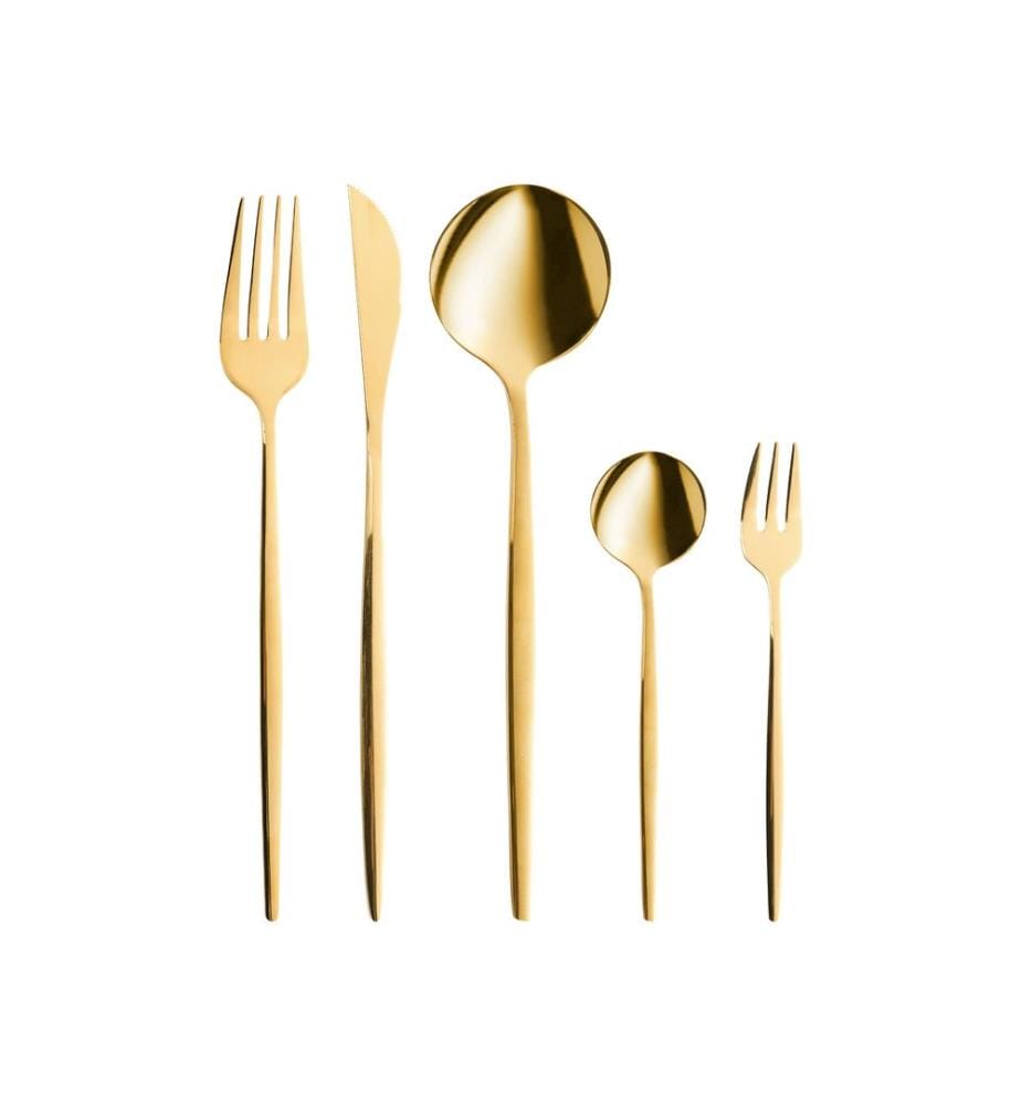 Set de 30 couverts RIGATONI Doré