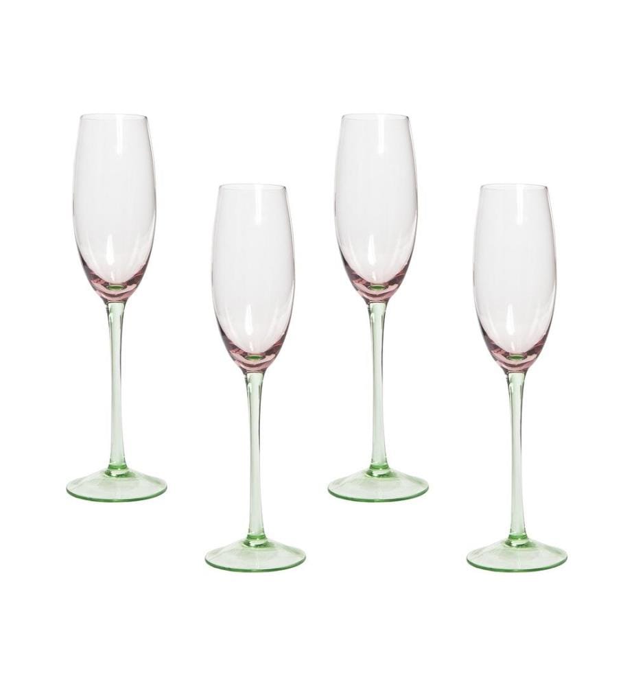 Lot de 4 flûtes à champagne DIOPSIDE 200 ml Rose