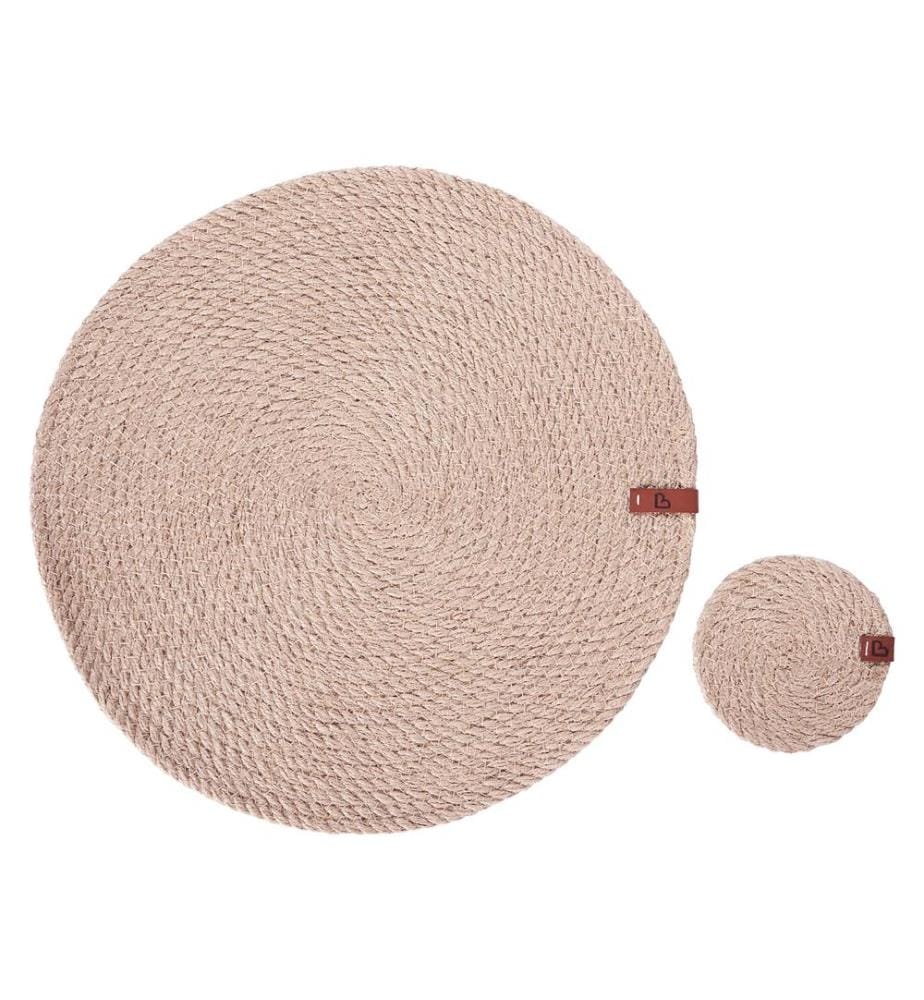 Ensemble sets de table et sous-verres MUNTRIES Naturel Jute