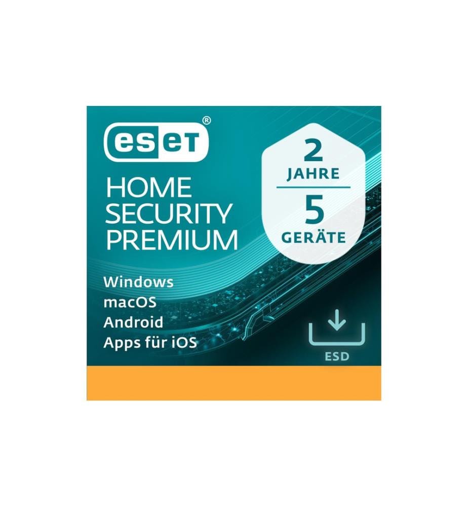 ESET - HOME Security Premium ESD, Version complète, 5 Utilisateurs, 2 ans