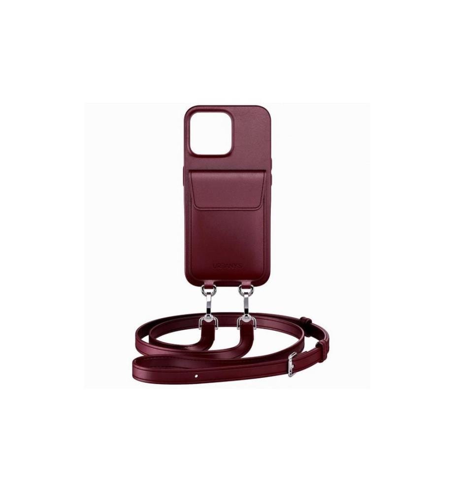 URBANY'S - Necklace Case Chaîne de téléphone portable+. iPhone 16 Vin rouge