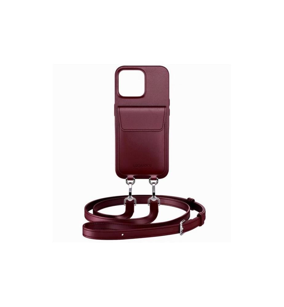 URBANY'S - Necklace Case Chaîne de téléphone portable+. iPhone 16 Pro Max Vin rouge