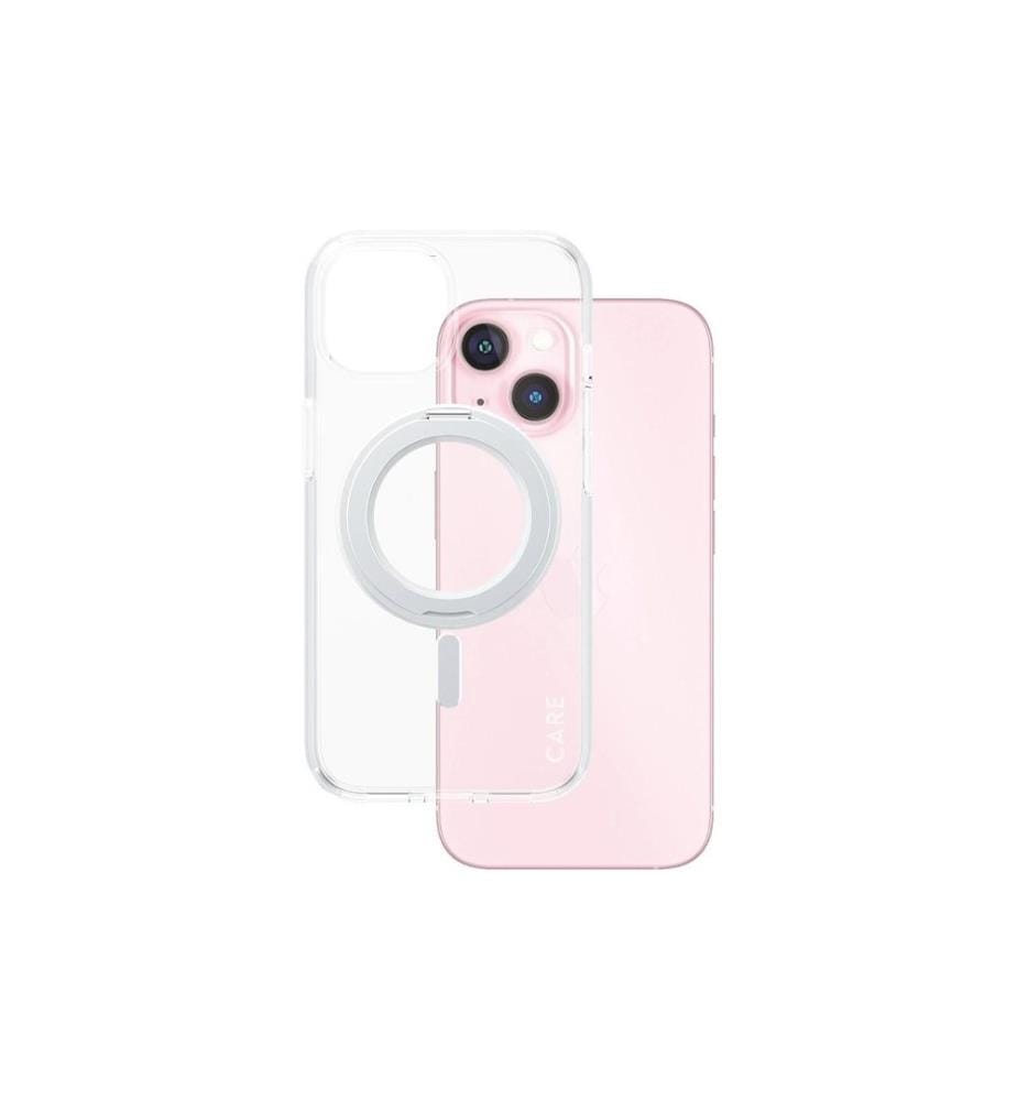 CARE - Coque arrière Feature Kickstand iPhone 15 Argent