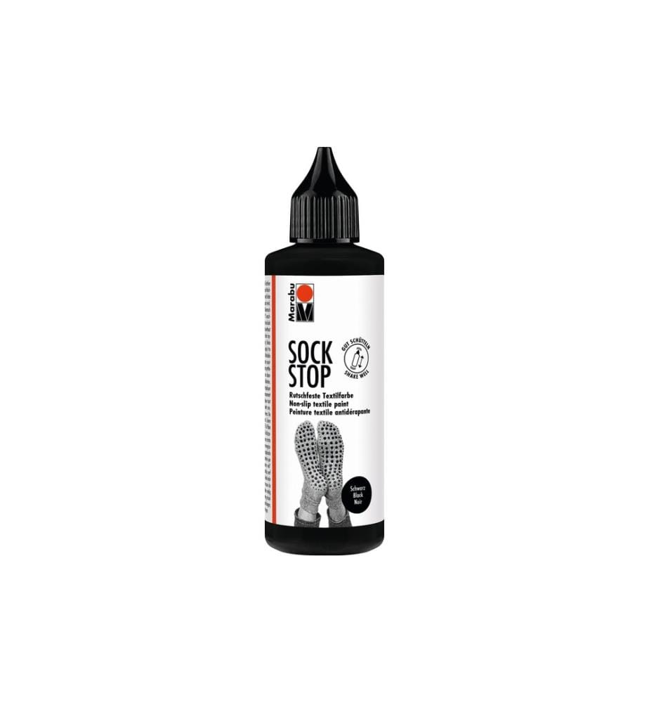 MARABU - Peinture pour textile Antidérapant Sock Stop 90 ml, Noir