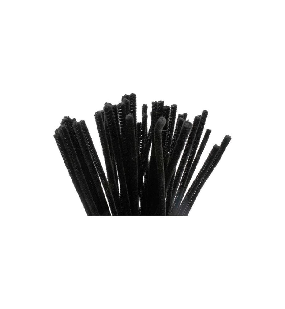 CREATIV COMPANY - Fil-chenille 6 mm 50 pièces, noir