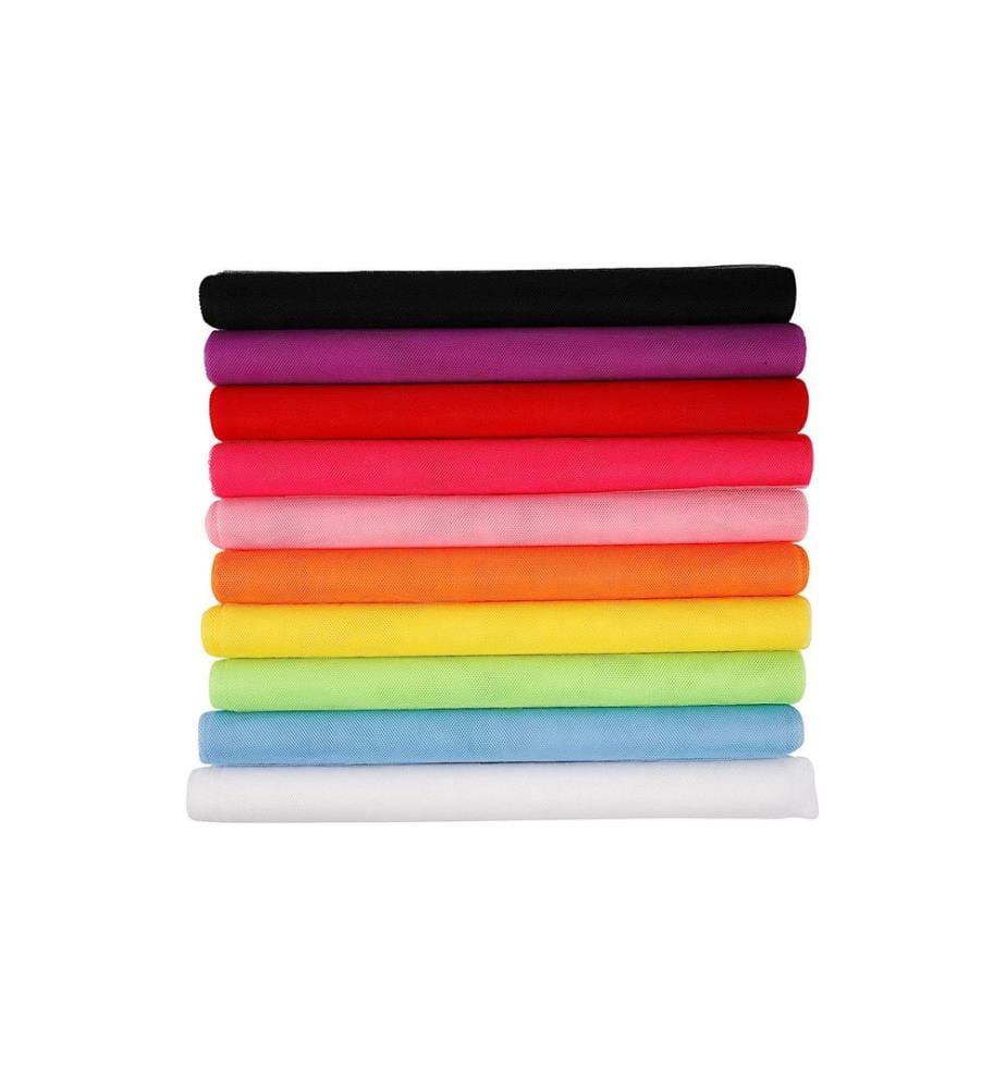 CREATIV COMPANY - Tulle multicolore assorti, 50 cm x 5 m, 10 pièces