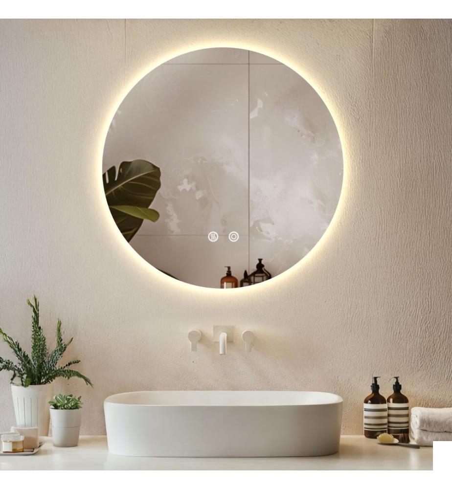 Miroir de salle de bain LED AURORA, réglable, avec 3 couleurs de lumière - 60 cm