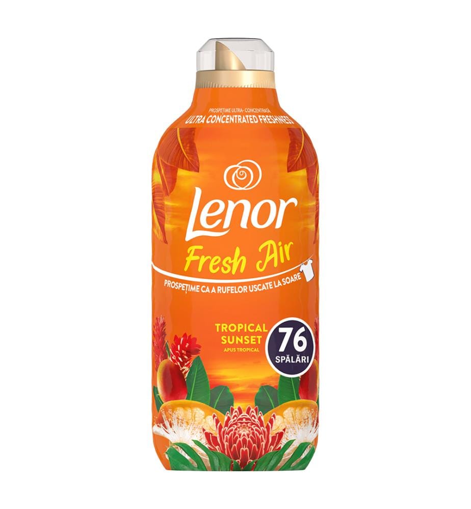 Lot de 8 Lenor Fresh Air Tropical Sunset Assouplissant 1064 ml, Non spécifié