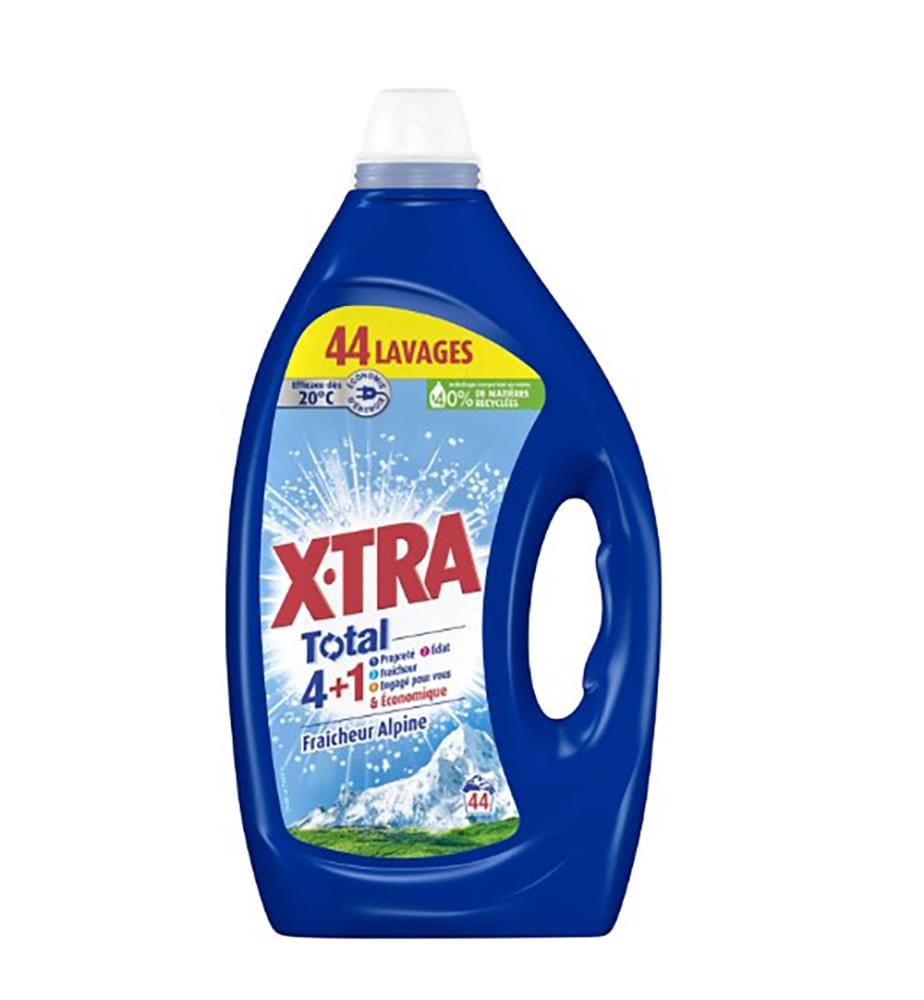 Lot de 4 Lessives Liquides 1.98L Total 4+1 - Fraicheur Alpine - 44 Lavages