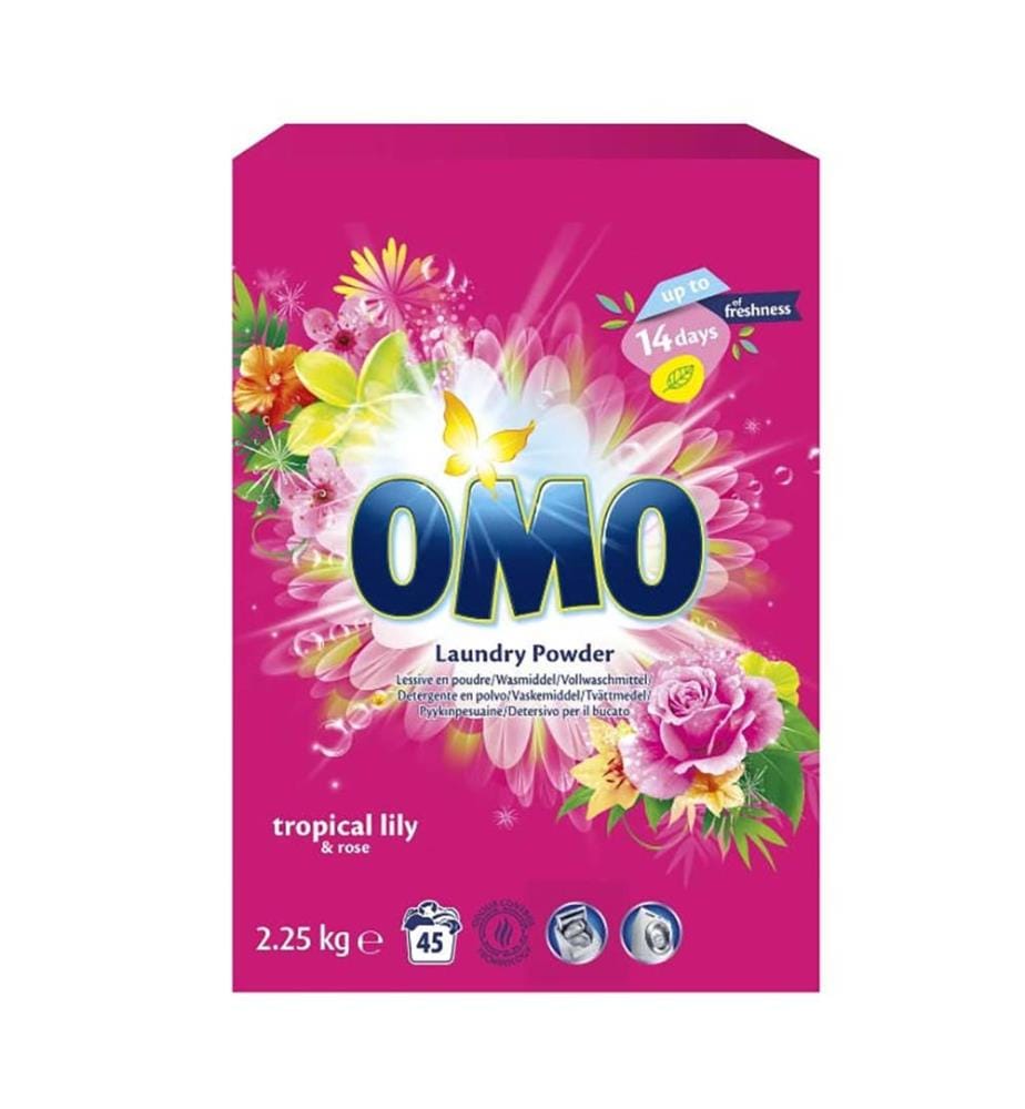 Lot de 4 Lessive Poudre 2.25Kg Tropical Lily & Rose 45 Lavages