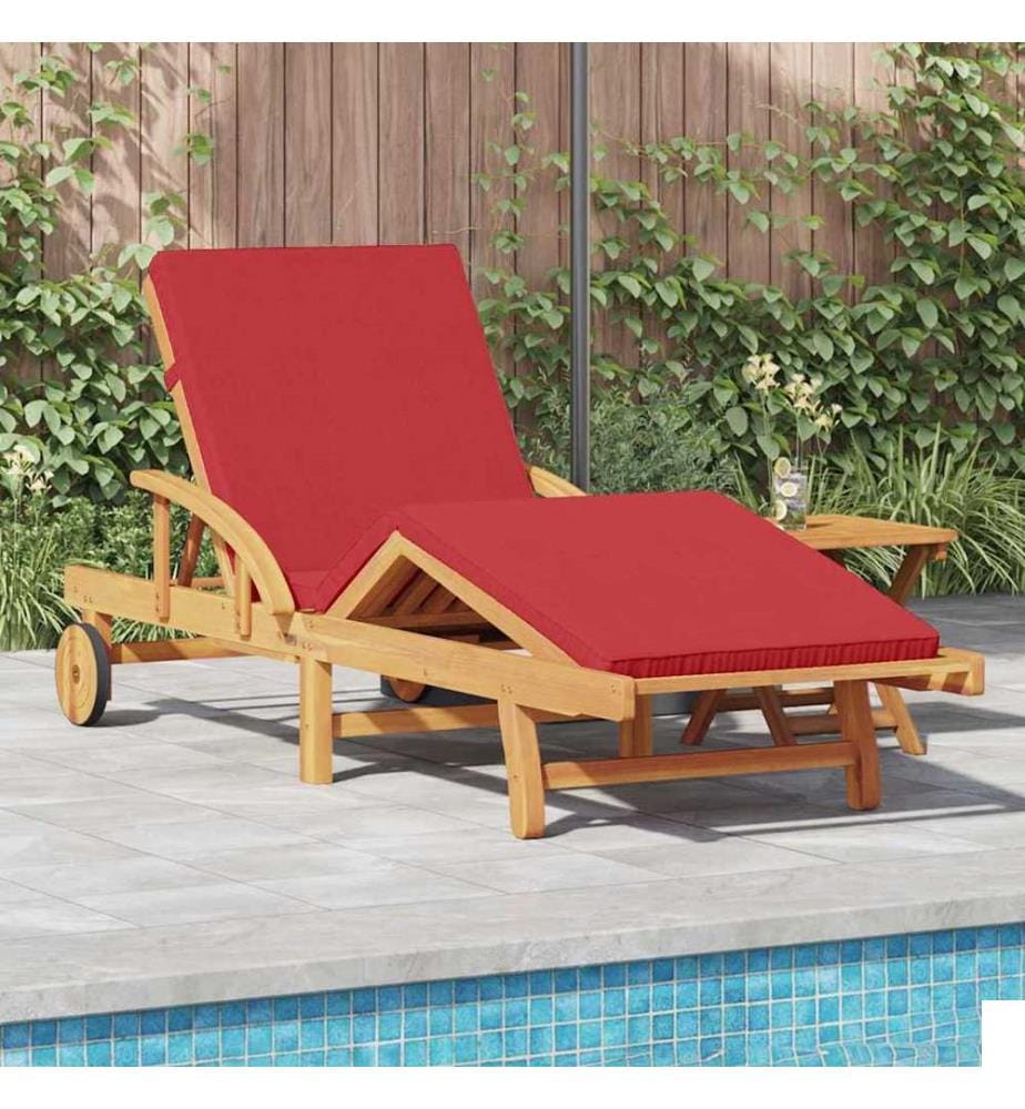 vidaXL Transat 2 pcs Rouge Bois d'Acacia Massif