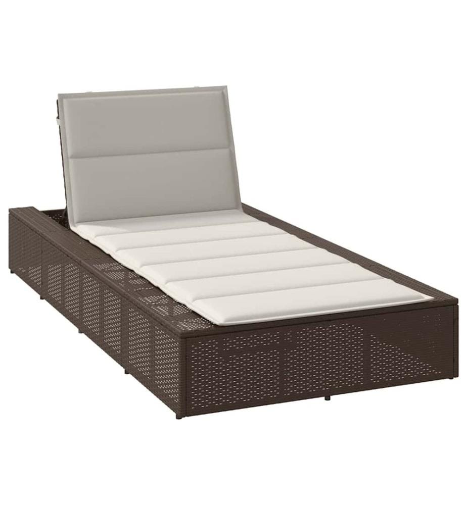 vidaXL Transat avec coussin flottant marron résine tressée