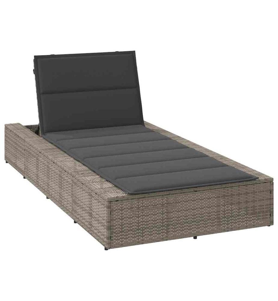 vidaXL Transat avec coussin flottant gris résine tressée