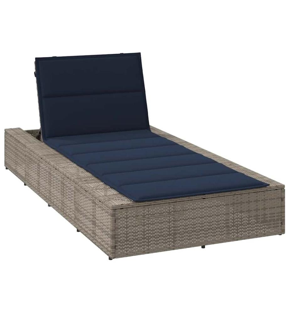 vidaXL Transat avec coussin flottant gris résine tressée