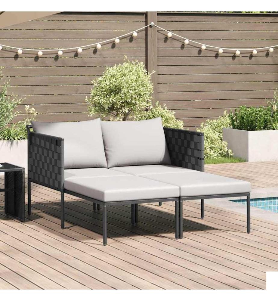 vidaXL Transat Anthracite 153 x 115 x 69.5 cm Acier enduit de poudre