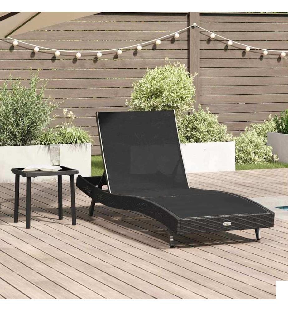 vidaXL Transat 2 pcs Noir polyrotin