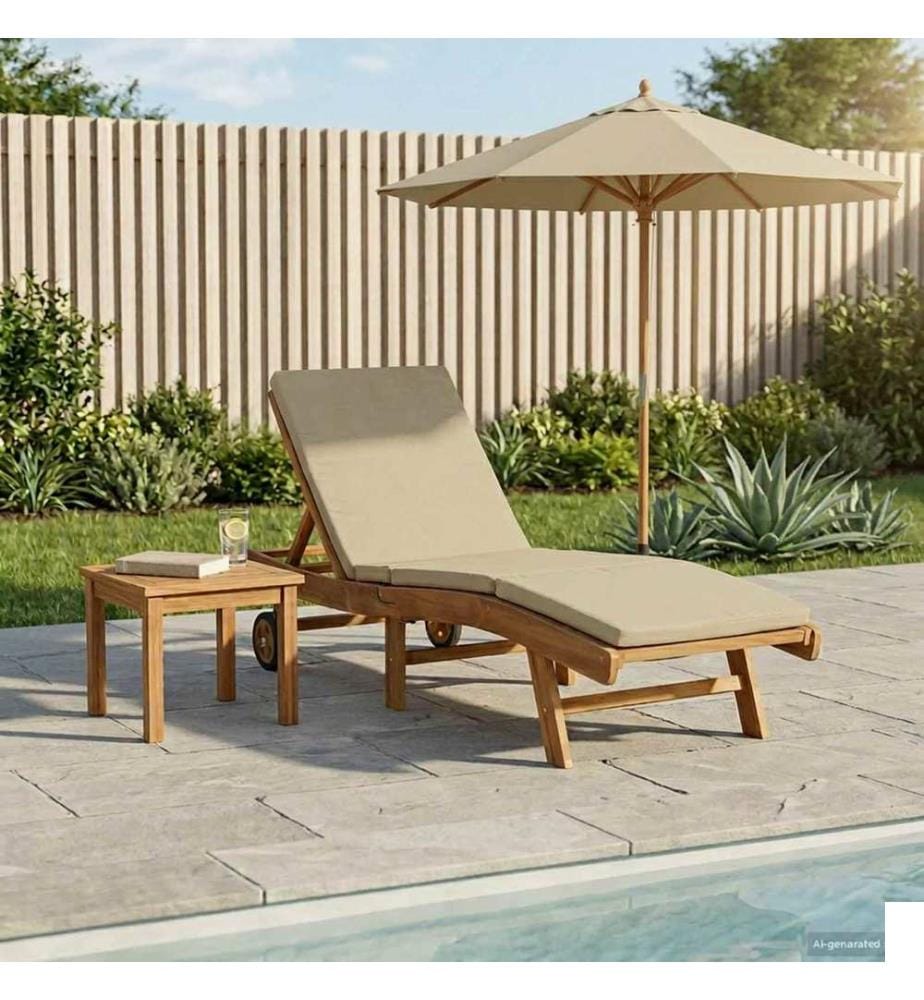 vidaXL Transat Marron et beige Polyester