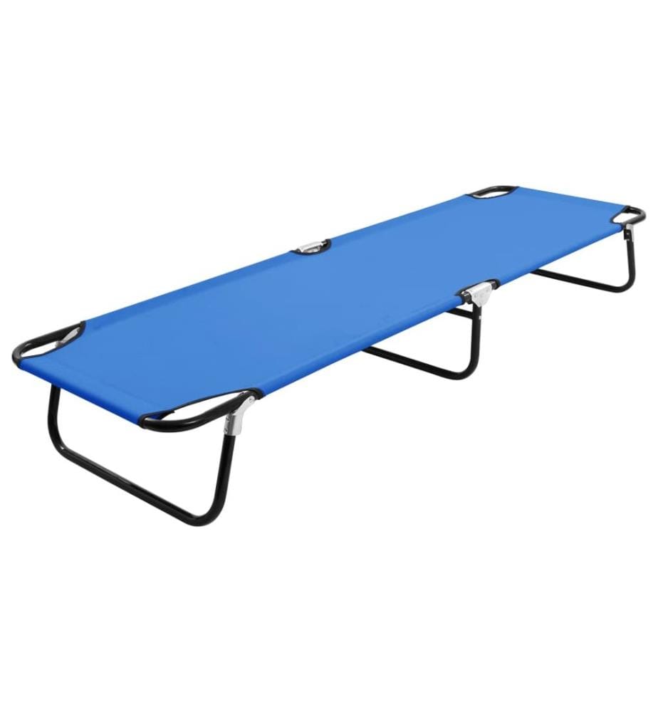 vidaXL Chaise longue pliable Bleu Acier