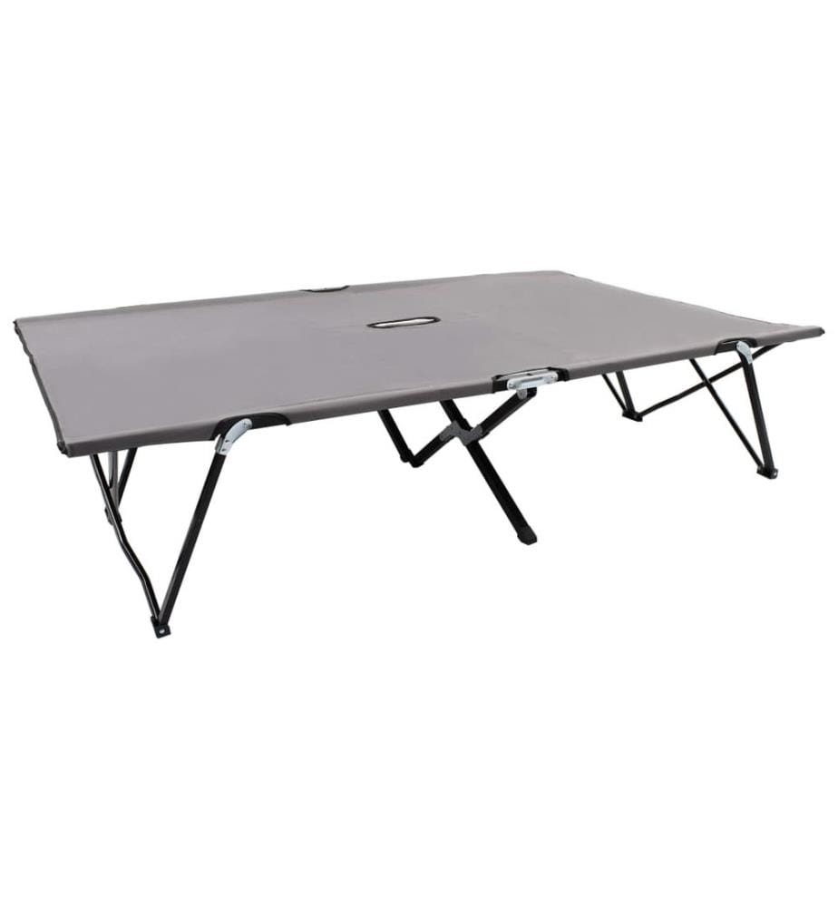 vidaXL Chaise longue pliable 2 places Gris Acier