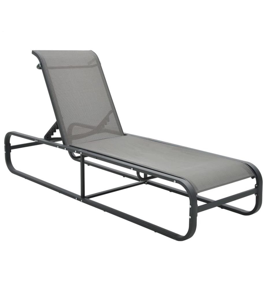 vidaXL Chaise longue Aluminium et textilène
