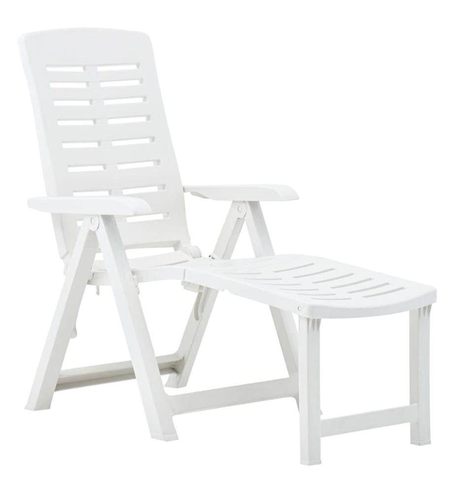 vidaXL Chaise longue pliable Plastique Blanc