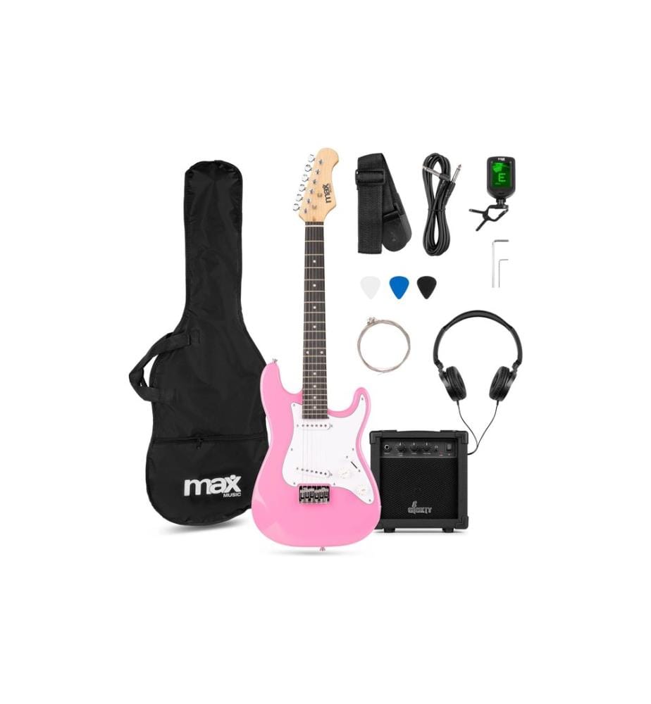 MAX Guitare électrique GigKit Junior 3/4 3/4, rose