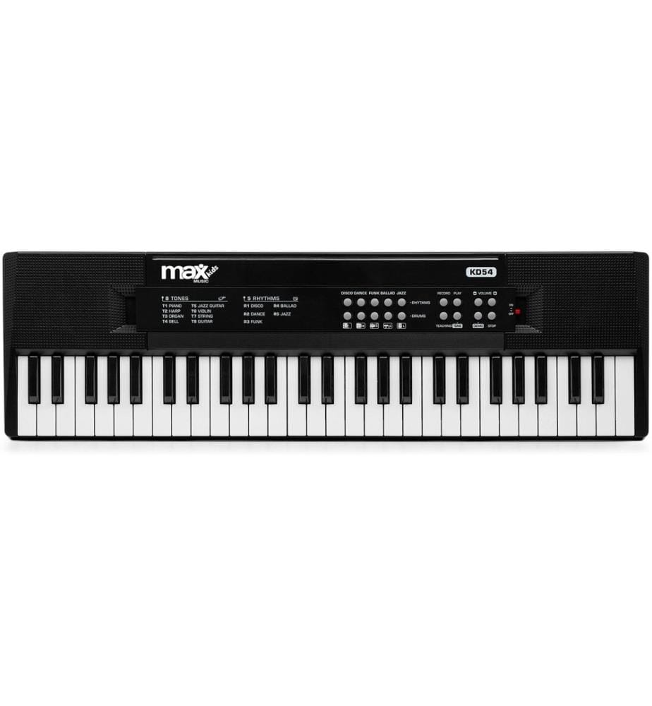 MAX Clavier KD54 Clavier portable pour enfants avec micro Noir