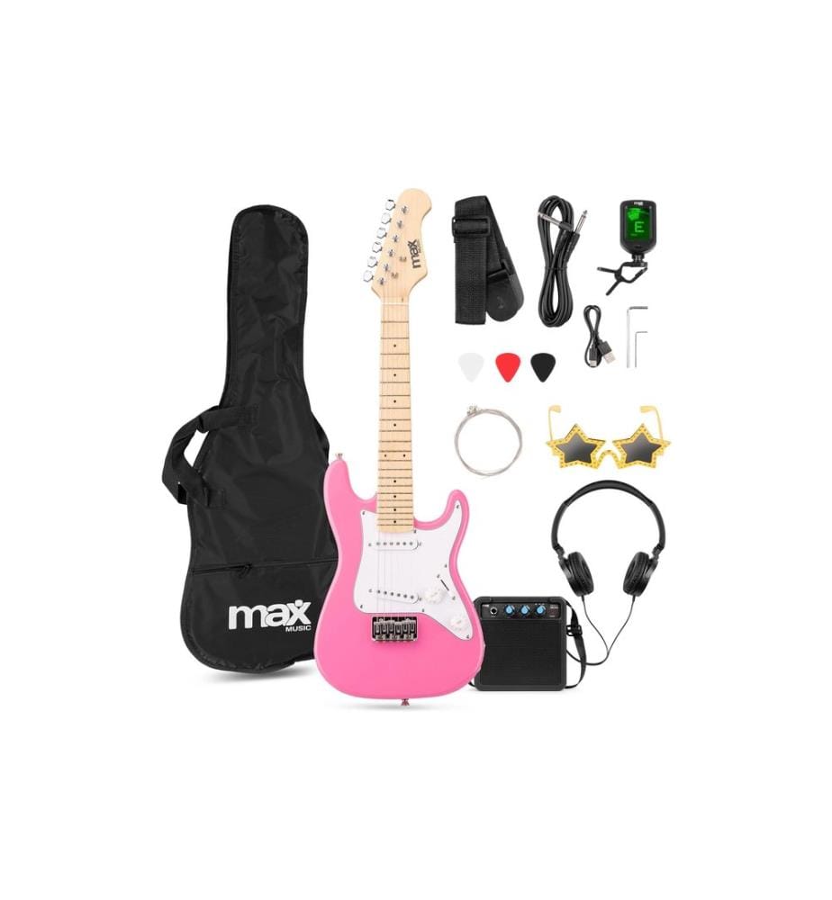 MAX Guitare électrique GigKit Junior 1/4 61 touches LED-Display Rose