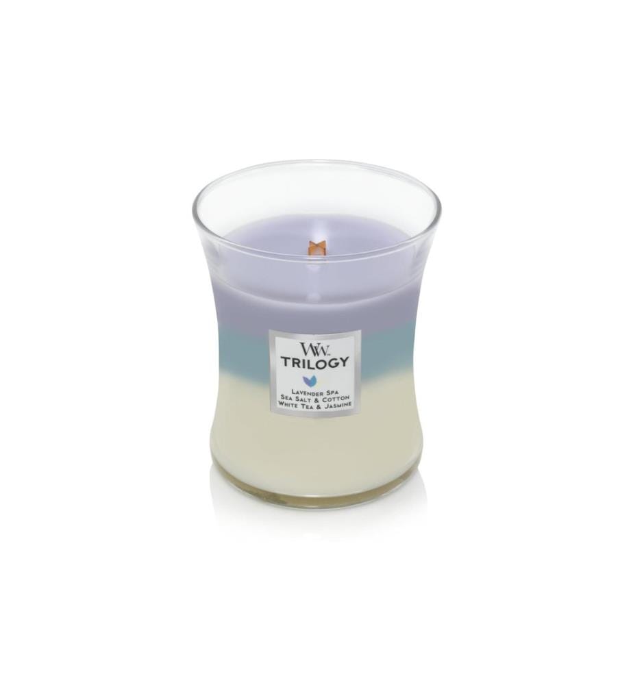 Woodwick - Bougie parfumée Trilogy Calming Retreat Medium Jar