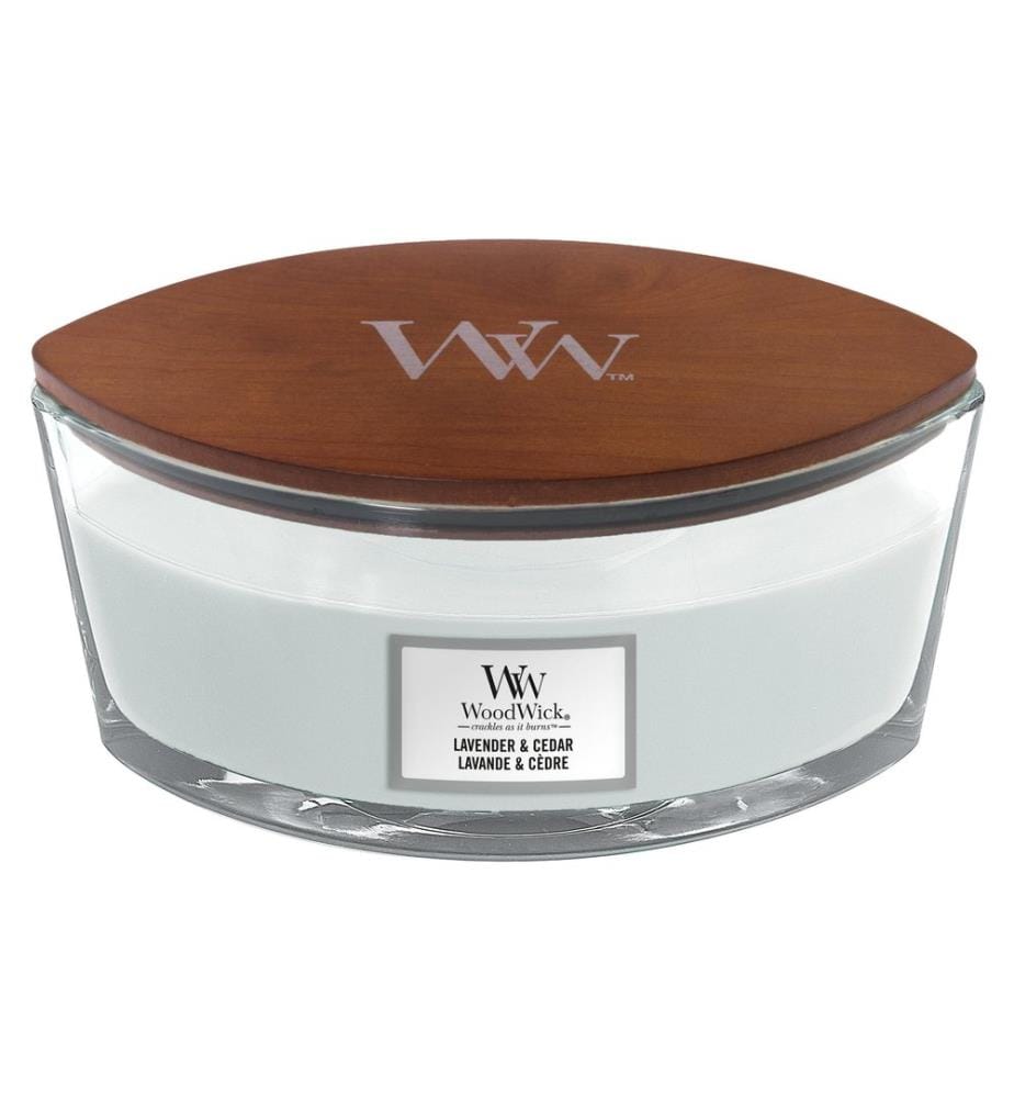 Woodwick - Bougie parfumée Lavande et cèdre Elipse
