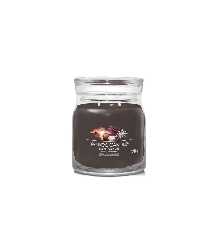 YANKEE CANDLE - Signature Bougie parfumée Black Coconut Signature Medium Jar