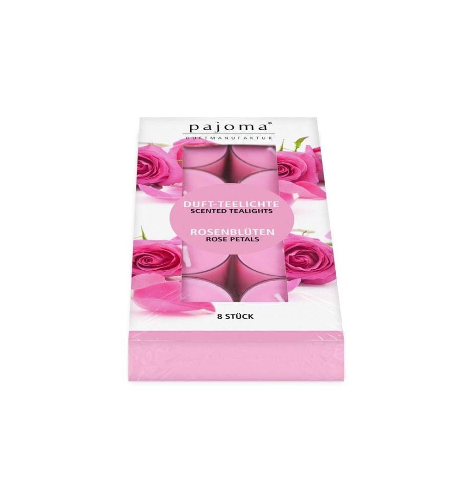 PAJOMA - Bougie chauffe-plat Pétales de rose Lot de 8