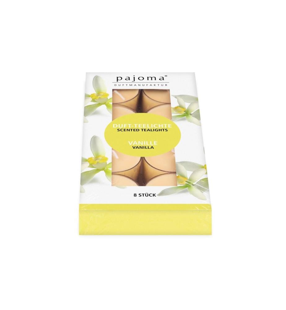 PAJOMA - Bougie chauffe-plat Vanille Lot de 8