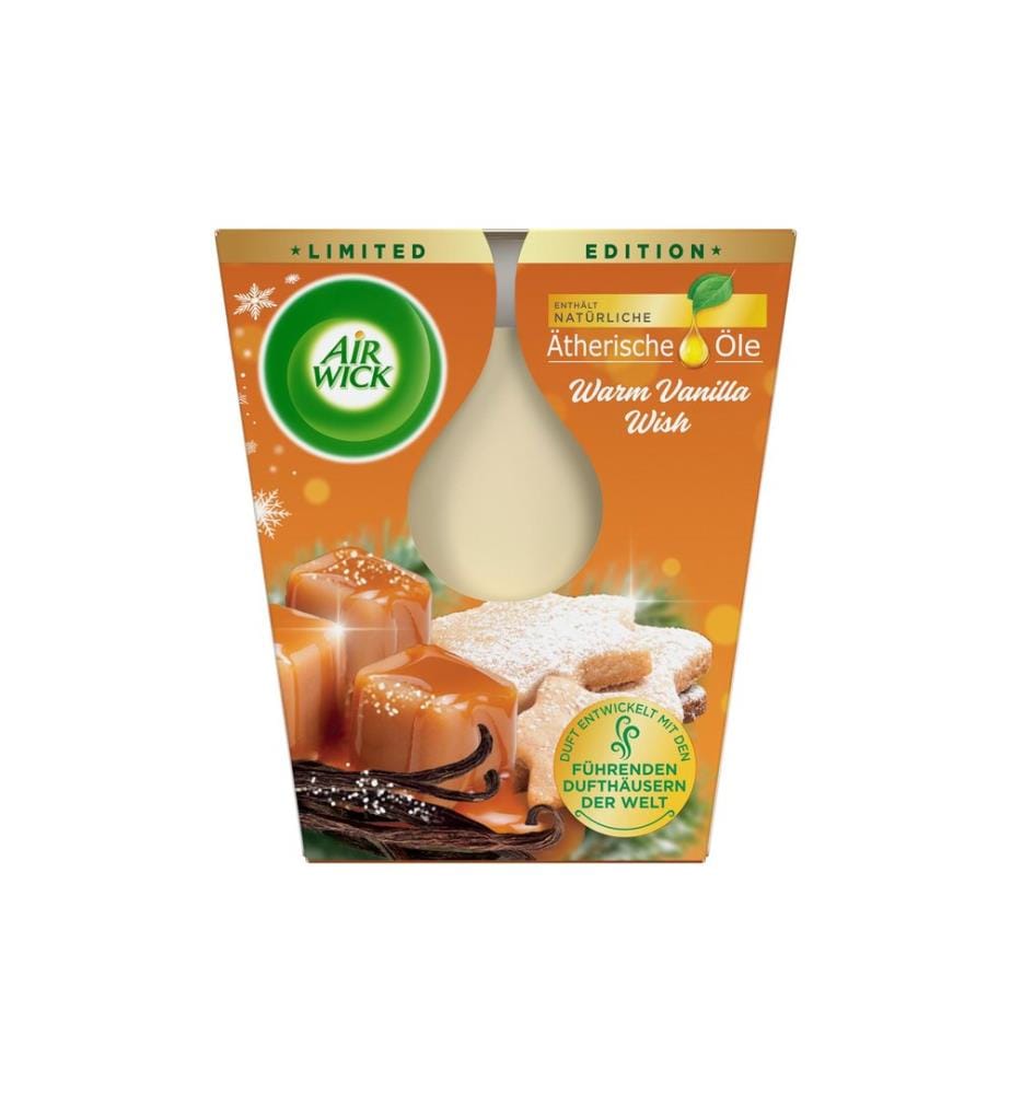 Air Wick - Bougie parfumée Warm Vanilla Wish 220g