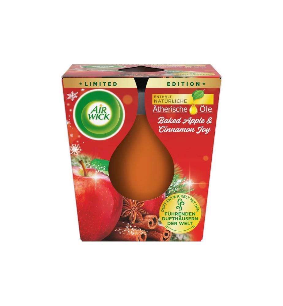 Air Wick - Bougie parfumée Baked Apple and Cinnamon Joy 105g