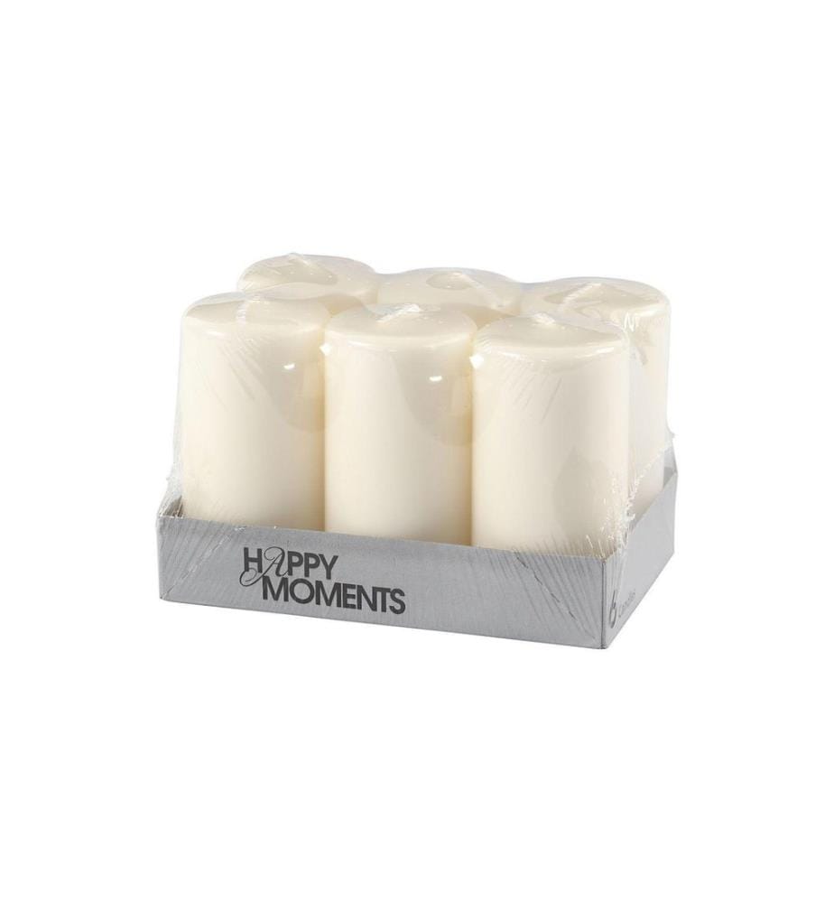 CREATIV COMPANY - Bougie cylindrique Ø 5 cm Crème, 6 pièces