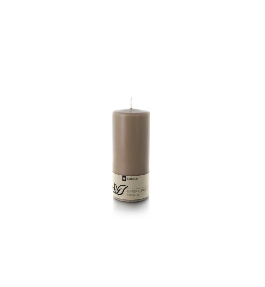 BALTHASAR - Bougie cylindrique Swiss Natural Candle 19 x 8 cm Taupe