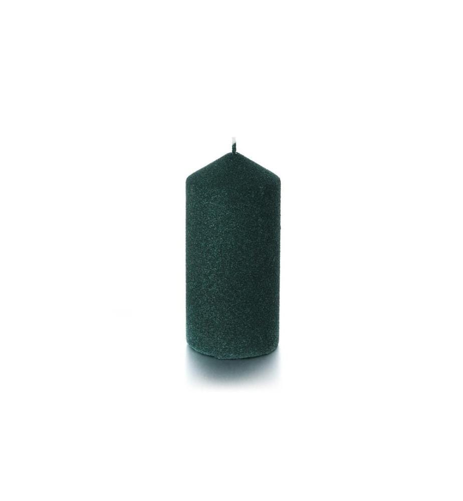 BALTHASAR - Bougie cylindrique Poreux 7 x 14, Vert sapin