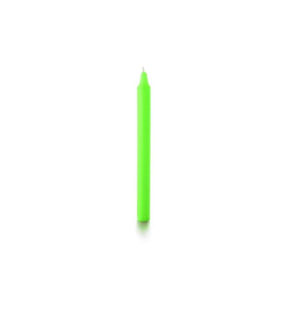 BALTHASAR - Bougie droite 27.5 cm x 2.2 cm, Vert fluo, 16 Pièce/s