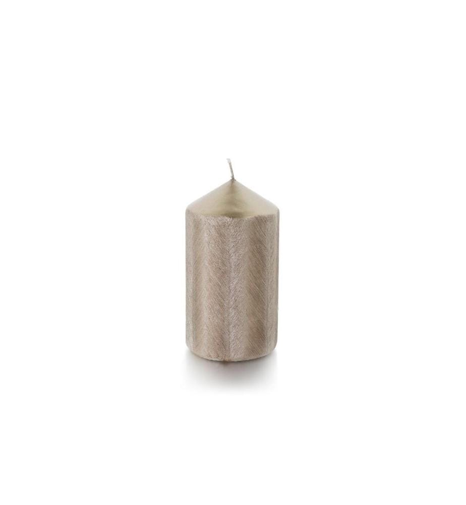 BALTHASAR - Bougie cylindrique Eglite 12 cm x 7 cm, Platine