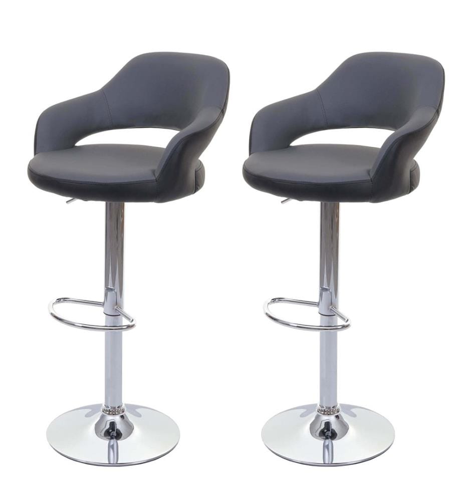 Lot de 2 tabourets de bar JAM-F16 Tabouret pivotant avec dossier gris-noir