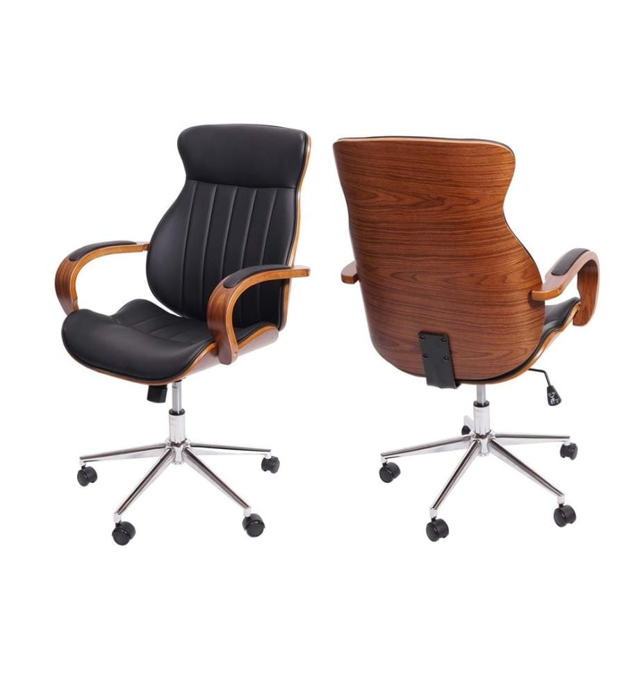 Chaise de bureau Chaise de bureau en bois courbé - noir