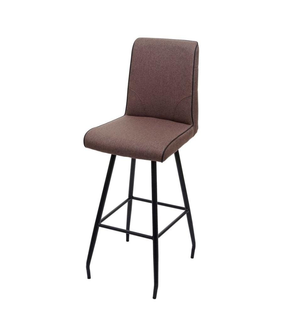 Tabouret de bar pivotant Auto-Position acier tissu textile brun
