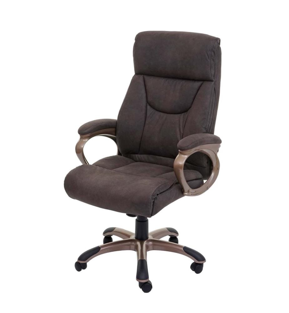 Chaise de bureau Dallas aspect daim gris foncé