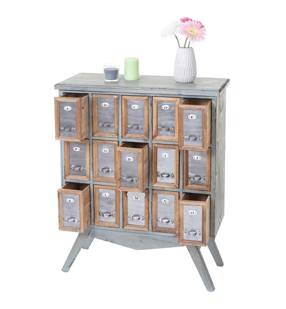 Armoire à pharmacie HWC Ko mmode bois massif 94x73x32 cm