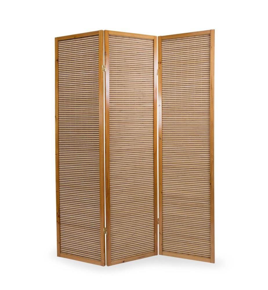 Paravent 3 pièces Séparation de pièce en bois Marron