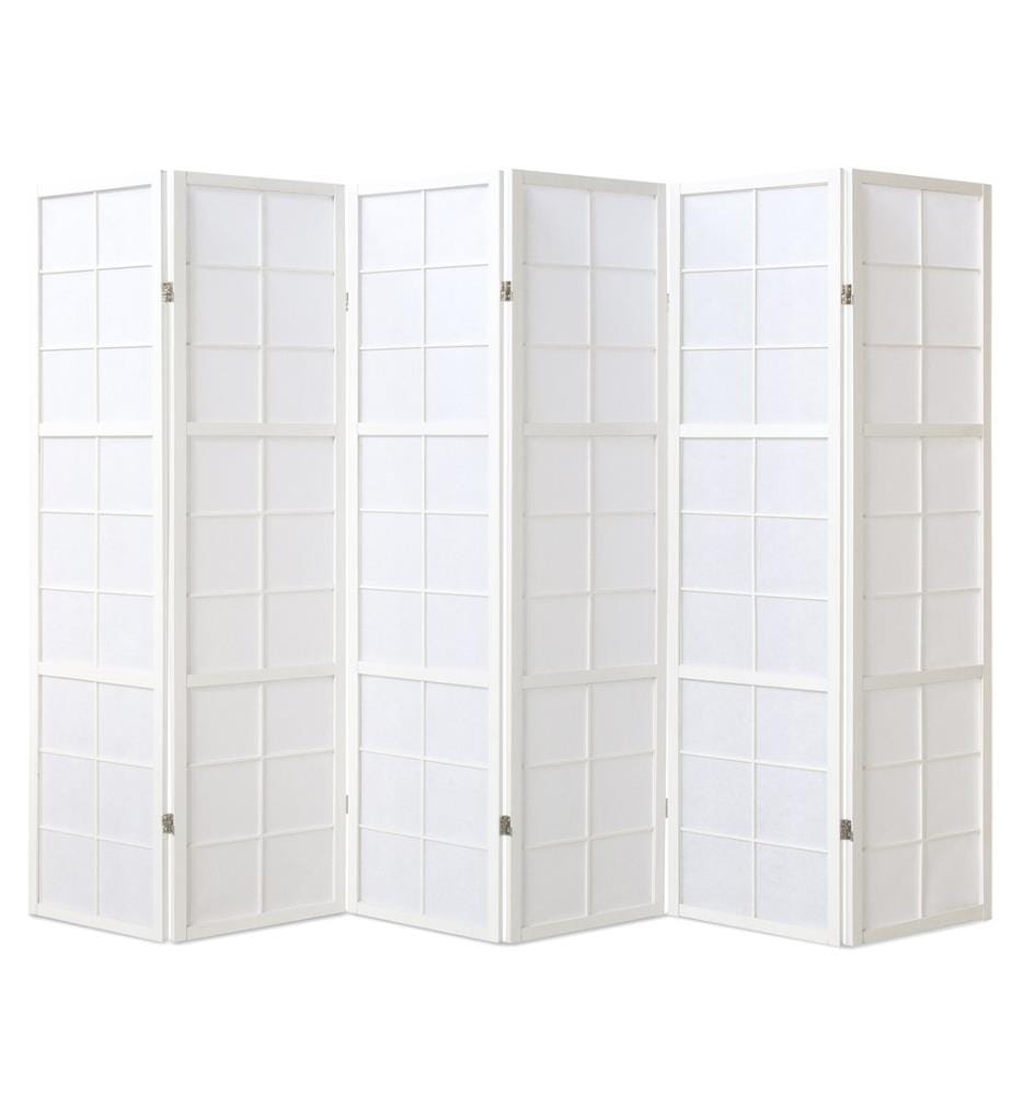 Paravent de séparation en bois blanc, 6 pièces