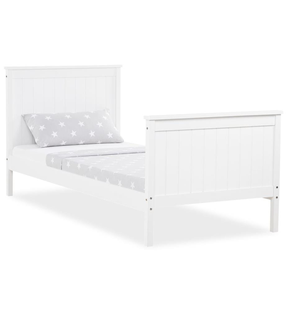 Lit d'enfant 90x200 cm style campagnard blanc