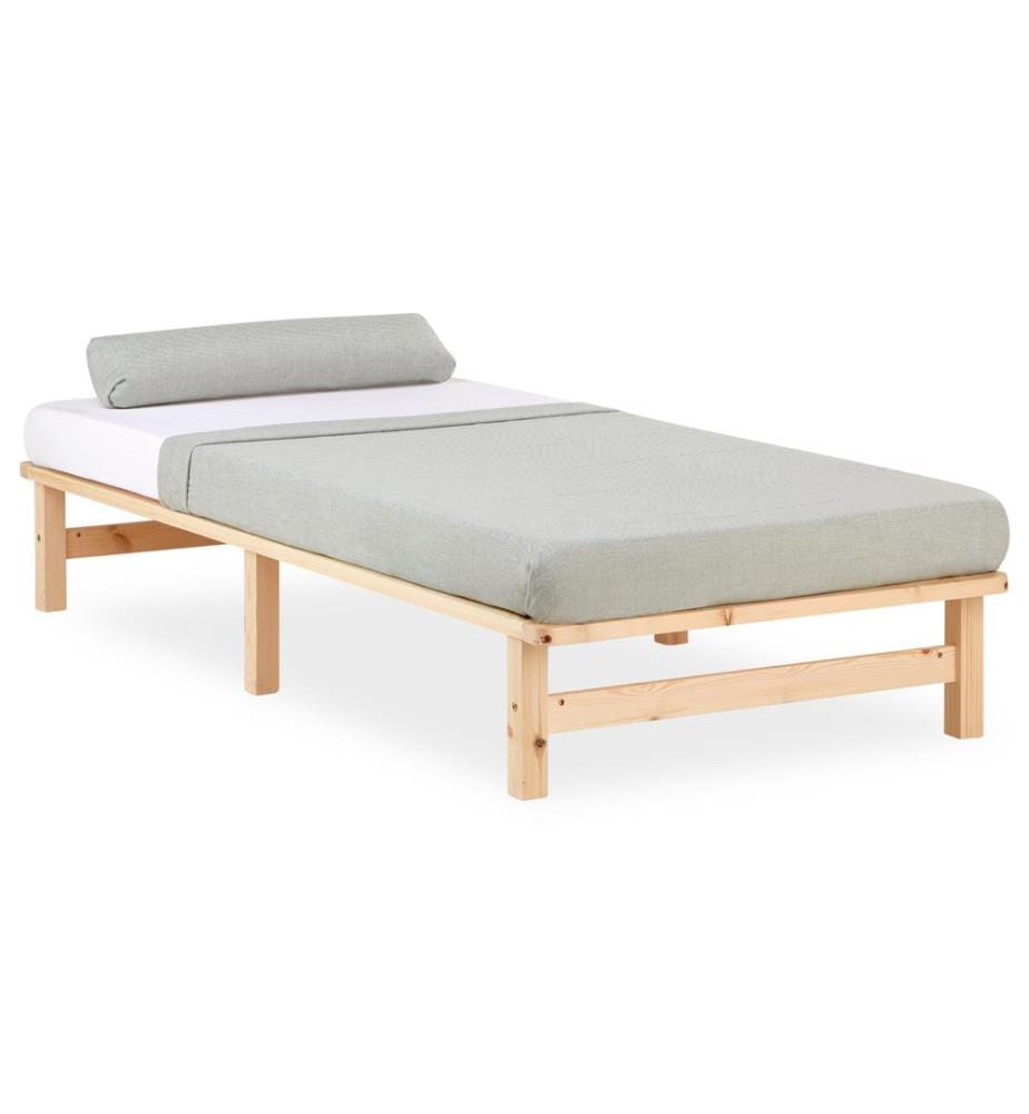 Lit palette en bois 90x200 cm bois massif naturel